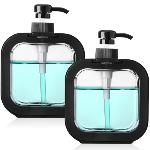 2 Pcs Botes para Gel y Champú, 500 ml Dispensador Jabon Ducha, Dispensadores de Gel y Champu, Botellas de Champú Vacías, Dosificador de Bomba Rellenables para Líquido Loción Baño Gel de Ducha