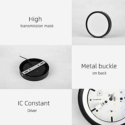 Chenben Flush Mount Ceiling Light,Ceiling Light Fixture Ultral Thin 25W 6500K 5.51 Inch,Black Light Fixture For Kitchen/Bathroom/Aisle/Closet Lighting,2 Pack #TOP1