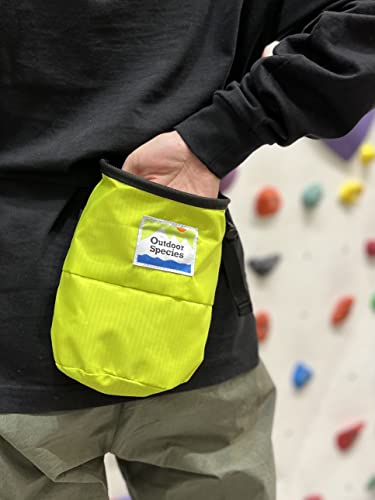 Outdoor Species Chalk Bag For Rock Climbing, Bouldering, Rope Climbing, Weightlifting With Adjustable Belt, Zippered Pocket, Drawstring, Rock Climbing Gift, Chalk Bucket, Climbing Gear Equipment #TOP5