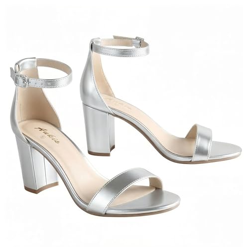 Image of Ankis Heels for Women Open Toe Ankle Strap Chunky Heel Sandals 2.75 Inch