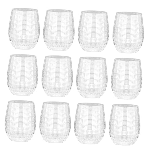 CHICAMPERA 12 Pièces tasse d'ananas coupe hawaïenne gobelet en plastique d'été coupes de fruits pour la fête tasses tropicales pour la fête Transparent Réutilisable