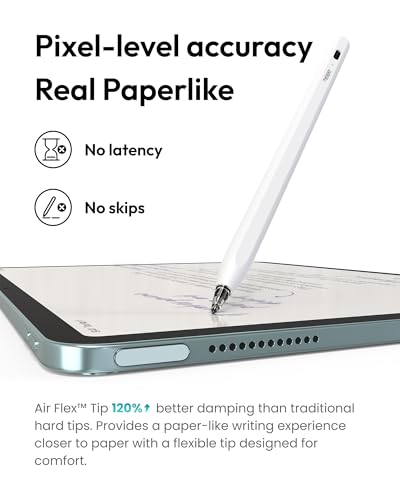 Image of Metapen Pencil Air8 Pro for iPad 2018-2026, Ultra-Quiet, 2X Fast Charging, Palm Rejection Stylus Pen for iPad a16 /11 /10 /9 /8 /7 /6th Gen, Pro 12.9 /11 /13-inch M4, Air 3 /4 /5 /M2 /M3 /M4, Mini 5 /6th