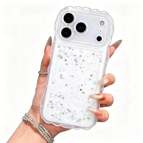 Coque iPhone 17 Pro Max cadeau idéal pour filles motif vagues et étoiles brillantes