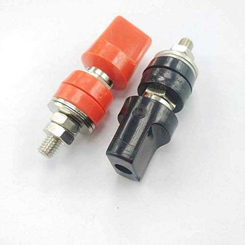 Davitu 1pcs M1075 pure copper binding post/10mm grounding post terminal 100A high current 4mm banana plug seat - (Color: 1pcs black 1pcs red)