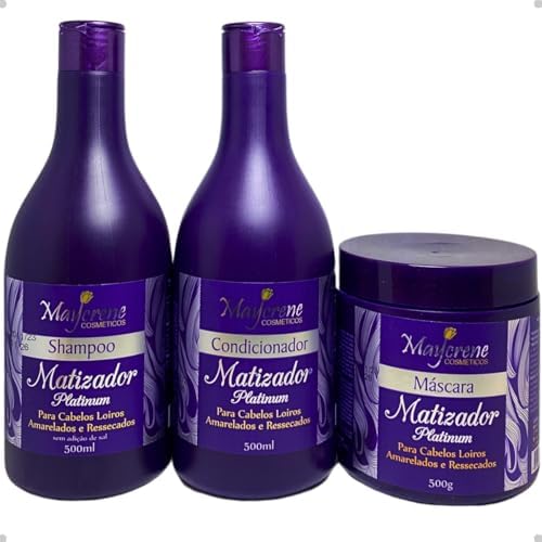 Kit de Tratamento Matizador Platinum Shampoo Condicionador e Másc...