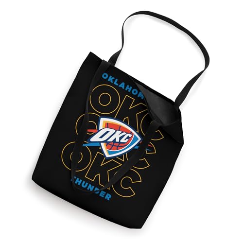 Bolso tipo tote negro con logo de la ciudad apilado de Oklahoma City Thunder NBA miniatura 2