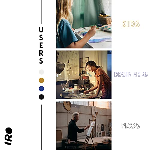 Iro Artist Paint Brush Set Of 15 Professional Flat Paint Brushes For Acrylic Painting And Oil Paints. Round Watercolor Paint Brushes And Gouache. Painting Set For Adults Kids. Knife, Sponge, Case #TOP2