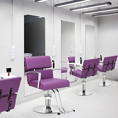 Omysalon Salon Chair Heavy Duty For Stylist, Barber Chair Purple 360 Degree Swivel, Hydraulic Pump For Hair Cutting, Beauty Spa Styling Hairdressing Tattoo Equipment #TOP6