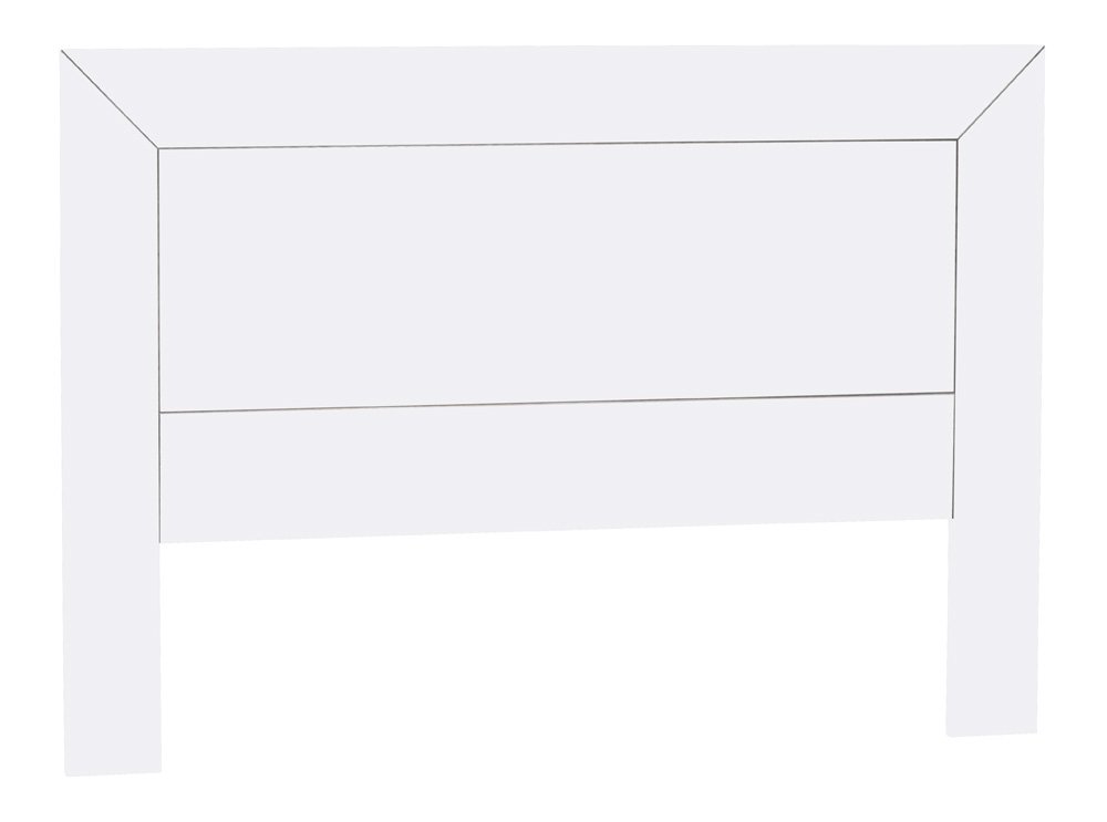 Cabecero para Somier, Madera de Pino y MDF, 110x2 cm (altoxfondo)​, Serie Kalpe, Diferentes Medidas de somier y Elementos a Juego. (para somier 150, Blanco Lacado)