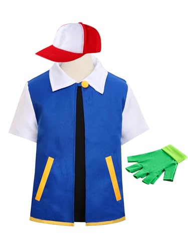 MINIBBYY Adult Costume Cosplay Jacket Gloves Hat Sets for Trainer Halloween Hoodie (XX-Large,Blue)