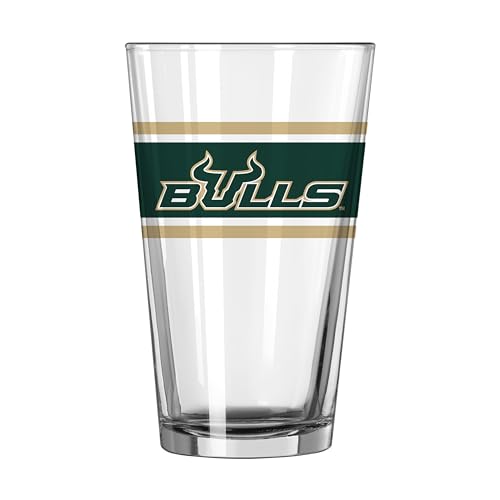 Image of Logo Brands NCAA 16 oz Pint Glass - Durable Glass With Bold Team Color- Chip-Resistant Rim Drinkware For Fans, Tailgates, Home Bars & Everyday Use