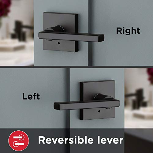 Kwikset 91550-029 Halifax Door Handle Lever with Modern Contemporary Slim Square Design for Home Bedroom or Bathroom… - Image 4