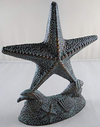 Iron Starfish Doorstop Verdigris & Gold Finish #TOP3