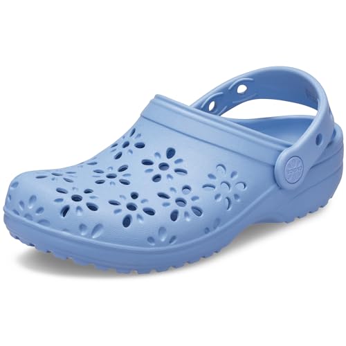Image of Crocs Unisex-Child Classic Clogs with Floral Cut Out Design, Kids and Toddler Shoes