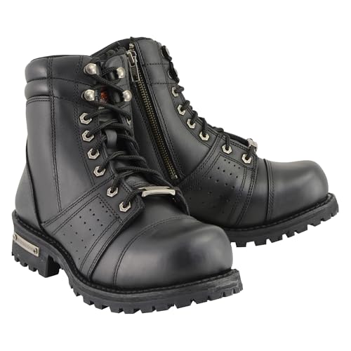 Milwaukee Leather Men's Lace to Toe Boot Round Black - MBM9000