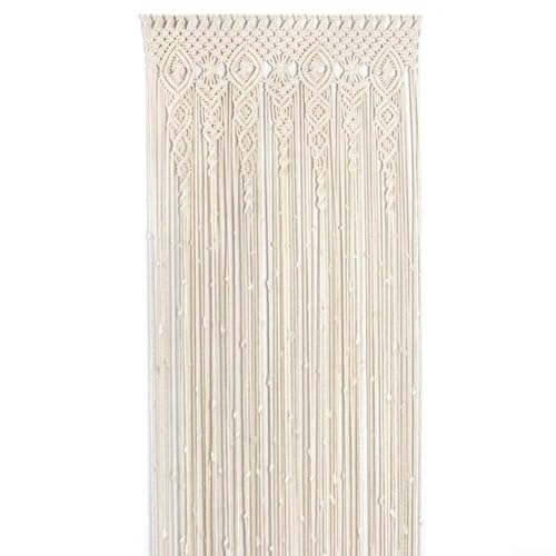 Rideau de porte macramé bohème 90x180 cm en coton tissé main - 7