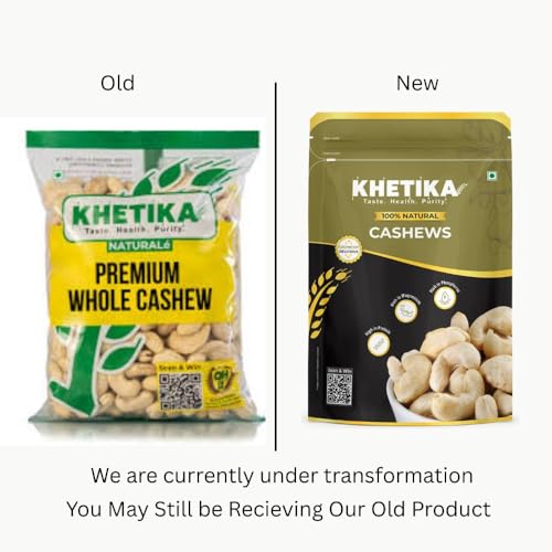 Image of Khetika Premium Whole Cashew 200g | W320 Grade | Dry Fruits, Kaju, Cashews, Healthy Snacks, Crunchy Kaju, Rich in Protein, & Nutritious, Preservative Free, Zero Trans Fat