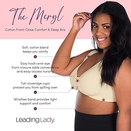 Leading Lady Meryl Cotton Front-Closure Comfort & Sleep Bra - Comfy Cotton Sleep And Leisure Bras For Women. #TOP2