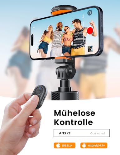 ANXRE Handy Stativ für Phone Kamera, NT79 180cm Kompakt Foto Videokits Stabil Selfie Stick Handystativhalter mit Fernbedienung Kompatibel mit Smartphone Kamera Gopro