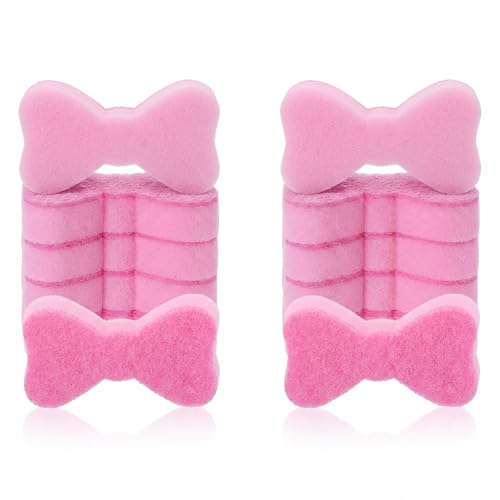 Image of Tioncy 12 Pack Pink Bow Sponges Bulk Preppy Dual Sided Scrubber Cute Pink Bow Sponges Reuseble Non Scratch Dishwashing Kitchen Cleaning Accessories for Cookware Pot Boiler Pan Household