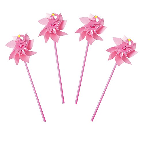 Pink Flamingo Pinwheels for Kids, Bulk Set of 36 - Birthday Party, Baby and Gender Reveal Favors and Outdoor Yard Decor