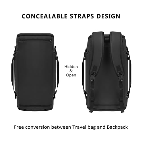 Bayne Convertible Large Size Garment Duffel Bag for Travel, Carry on Garment Duffel Bag for Men and Women - 2 in 1 Hanging Suitcase Suit Travel Bag (Matt black)3