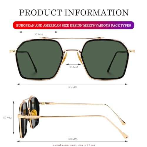 Image of CREEK Unisex Full Rim Hexagonal Branded and Stylish Sunglasses | 100% UV Protected | Men & Women | Medium | CH S1145-Pack of 1