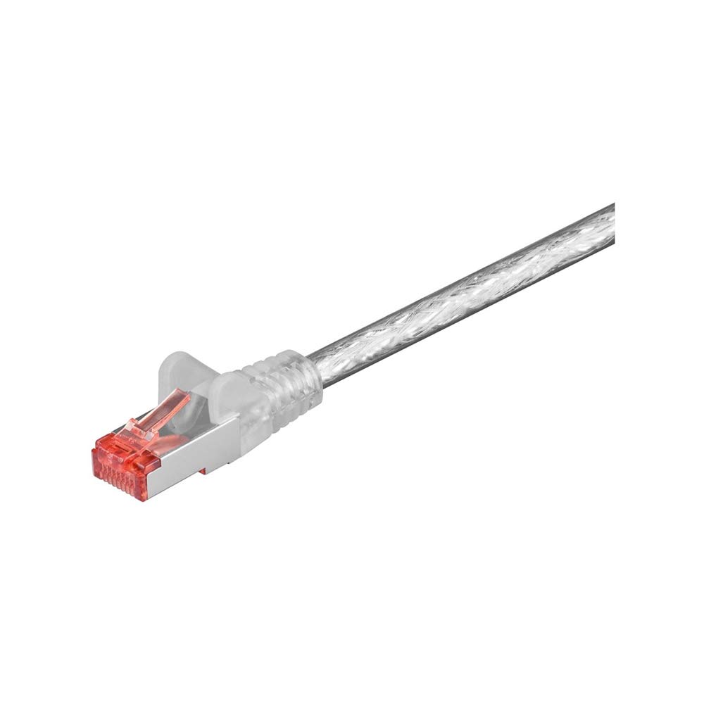 Goobay 93546 CAT 6 Patch Cable, S/FTP PiMF, Transparent, 0.5m Length