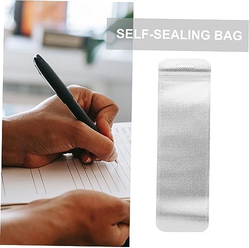 NUOBESTY 50 adet kalem saklama torbası, tekrar kapatılabilir kalem çantası, takı için sağlam saklama torbası, makyaj fırçası, kendinden kapanan tasarım, güvenli taşıma için - Görsel 6