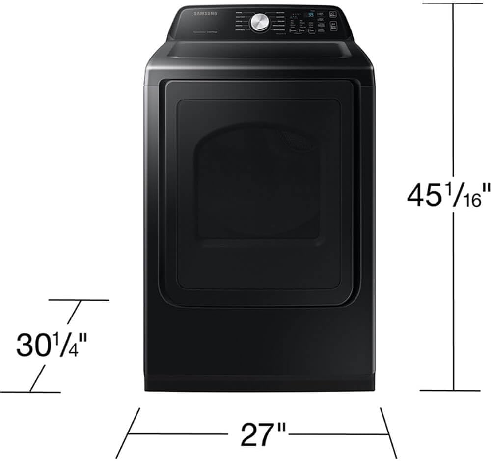 Samsung DVE47CG3500V 7.4 Cu. Ft. Black Top Load High Efficiency Smart Electric Dryer