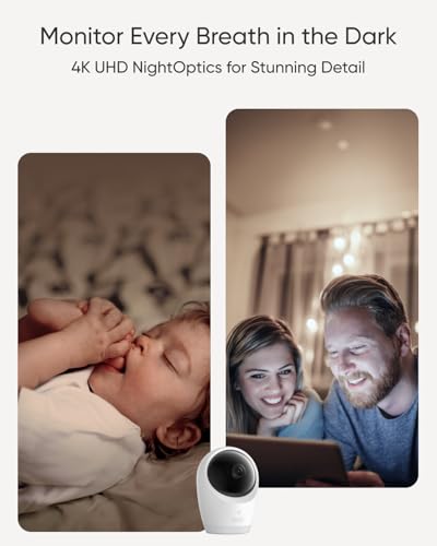 eufy Security Baby Monitor E21 with 4K UHD Camera, 5'' 720p Display, 8X Zoom, Hybrid Wi-Fi and No Wi-Fi Connection, 24/7 Recording in app, Pan-Tilt, Portable Camera with Built-in Battery, ANR
