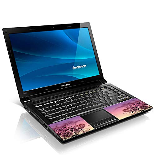 Image of LSS 17 17.3 Inches Laptop Notebook Skin Sticker with 2 Wrist Pads - Reusable Cover Protector Vinyl Sticker Cover Decal Fits 17 inch - 19 inch HP Asus Acer Samsung - Pink Flower Pattern