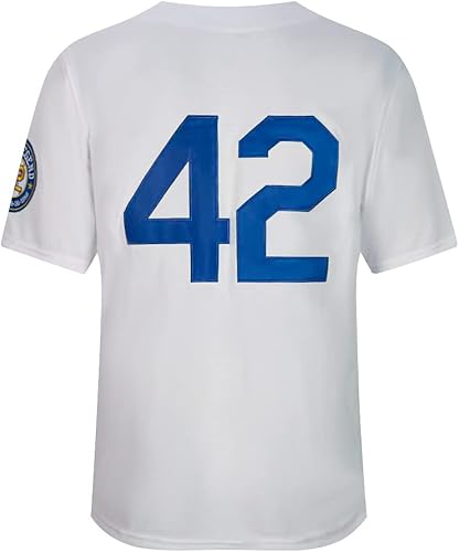 Miniatura 6 de Camiseta de béisbol negra con leyenda número 42 vintage bordada retro Lightsout camisetas para hombre