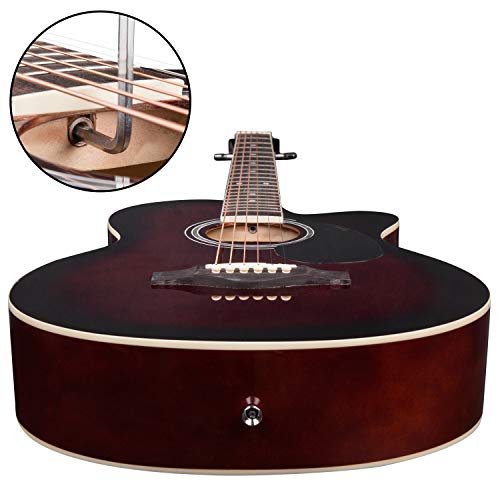 Image of JUAREZ Belleza cm 99.06 (39 Inch) Acoustic Guitar Kit, JRB39LN-DBS Linden Top, Rosewood Fretboard & Bridge, Truss Rod, Chrome Die Cast Machine Tuners, Dark Brown Sunburst