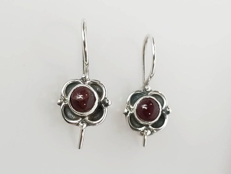 Boucles d'oreilles rubis naturel le cadeau idéal en argent 925 minimaliste