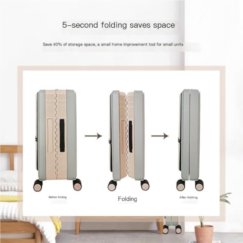 PANKERS Suitcase Zippered Folding Suitcase, Multifunctional Travel Trolley Case, 20-inch Boarding Universal Wheel Password Box Suitcases3