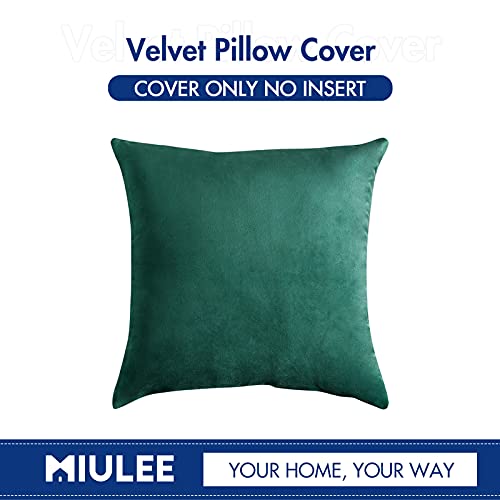 Miulee Velvet Soft Soild Christmas Decorative Throw Pillow Cover Square Cushion Case For Sofa Bedroom Car 24 X 24 Inch 60 X 60 Cm Green #TOP5