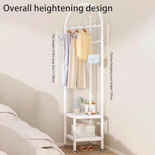 Porte-manteau d'angle peu encombrant doté d'un grand rangement pour vêtements - 7