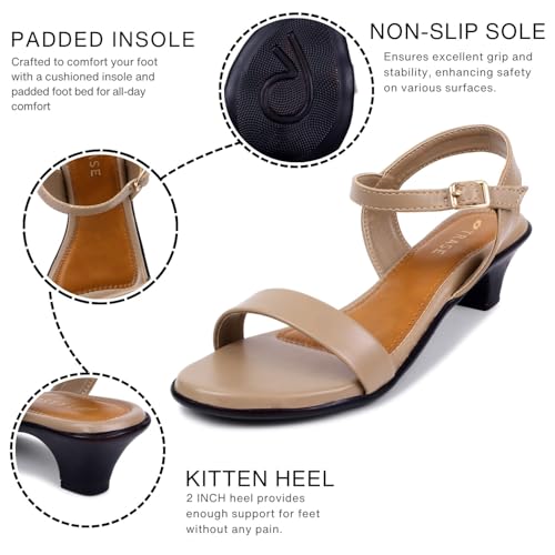 Image of TRASE Lift Off Casual Kitten Heel Sandals for Women