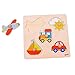 GOKI- Puzzles de Madera Encaje Viaje, Basic, Multicolor (57547)