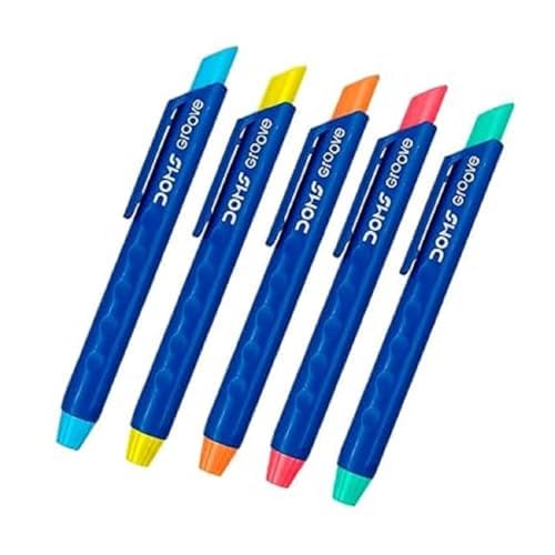Image of Doms Groove Retractable Eraser | Groove For Better Grip With Excellent Erasing Performance | Free 2 Refill Eraser With This Pack | Pack of 10 Erasers