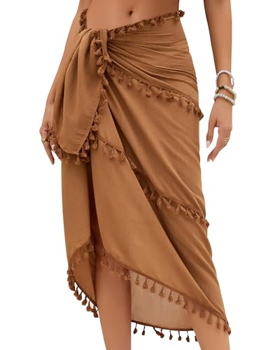 Image of Eicolorte Sarong Cover Up Womens Beach Cover Up Bikini Bathing Suit Swimsuit Swimwear Coverup Sarong Pareo Wraps for Women