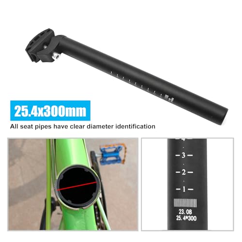 CADUFUELLY 25.4MM Bicycle Seat Post Bike Seat Post with Adjustable Clamp