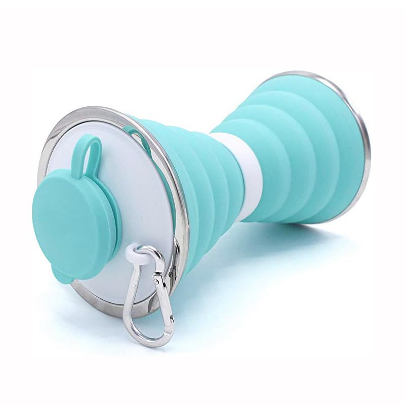 Bottiglia D'acqua Pieghevole in Silicone A Compressione Minimalista Per Lo Sport Per L'escursionismo in Palestra All'aperto,Bianca,9.6 * 9.6 * 18.5 cm