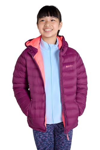 Mountain Warehouse Seasons Steppjacke für Kinder - Ultraleichte, warme, wasserdichte Steppjacke. Jungen & Mädchen Winterjacke mit Kapuze & Reißverschluss Beere Kinder 152 DE (11-12 Jahre)