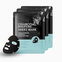 Deep Charcoal Purifying Black Mask 3Pcs, Deep Adsorption, Gentle Cleansing, Oil Control, Hydrating & Pore Care, Elasticity Improvement, Facial Treatments & Masks for a Dewy Complexion 3