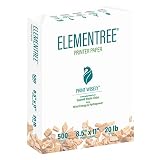 Elementree Sustainable Printer Paper 8.5 x 11 White, 20-Pound Printer Paper, 500 Sheets Multipurpose Blank Paper for Everyday Office Supplies Essentials, Copy Paper for Printer (00918)