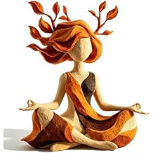 Serenity Growth | Inner Harmony Sculptural Figurine, Resin Yoga Statue for Home Decor, Zen Sculpture for Living Room Bedroom Desk, Mindfulness Relaxation Gift Brown