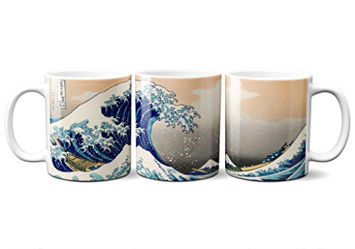 Planetacase Taza Ola Kanagawa Hosukai Ukiyo-e Estampa Japonesa Japón Ceramica 330 mL