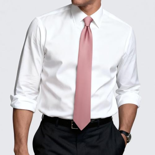 Image of Hi-Tie Men's Extra Long Solid Satin Tie Set 63 Inch /70 Inch Formal Necktie